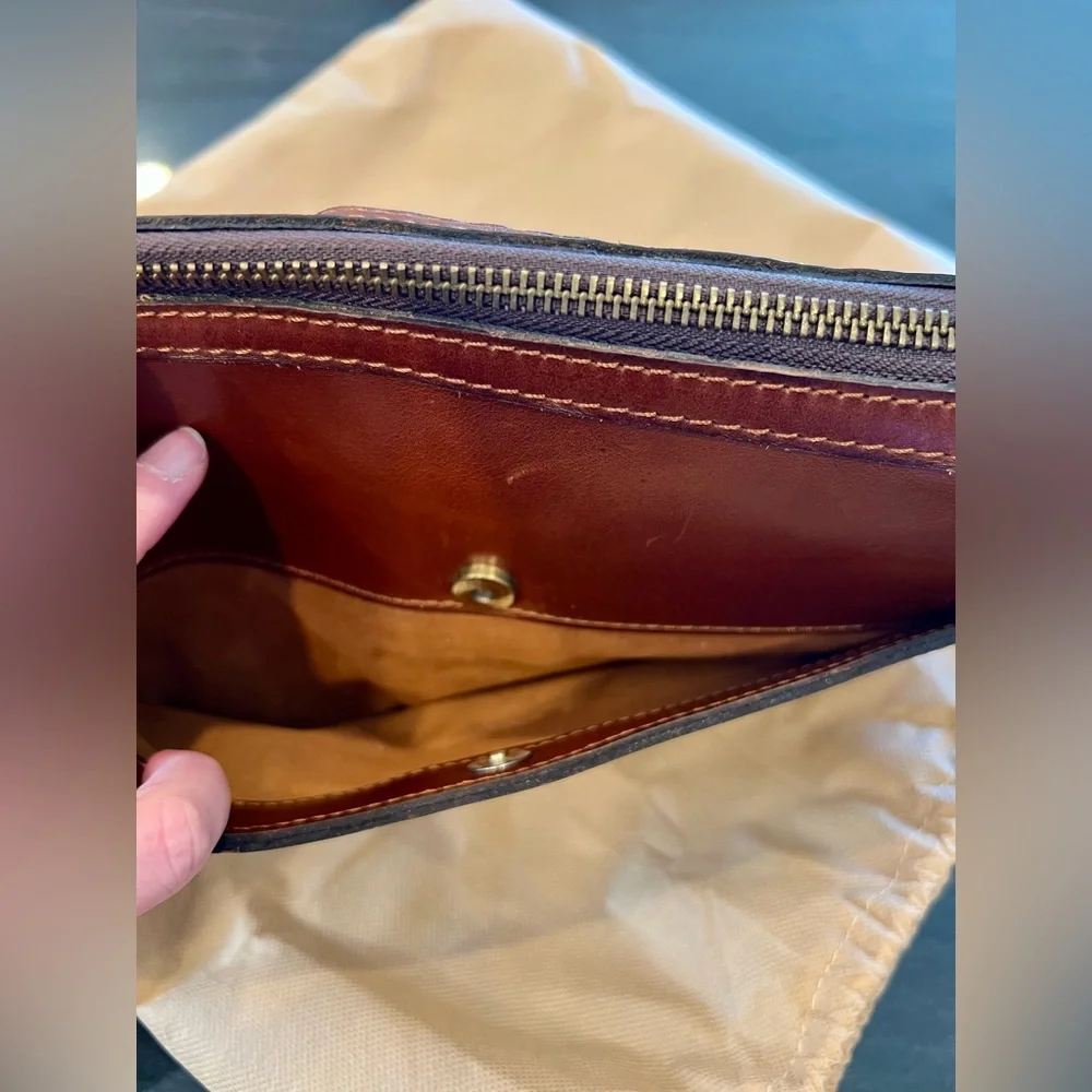 Patricia Nash Woven Brown Leather Crossbody Bag - Picture 8 of 11